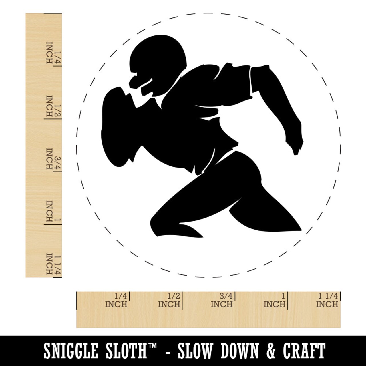 Football Player Running Solid Rubber Stamp for Stamping Crafting Planners